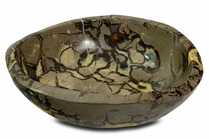 Huge Polished Septarian Bowl ( lbs) - Madagascar #339313